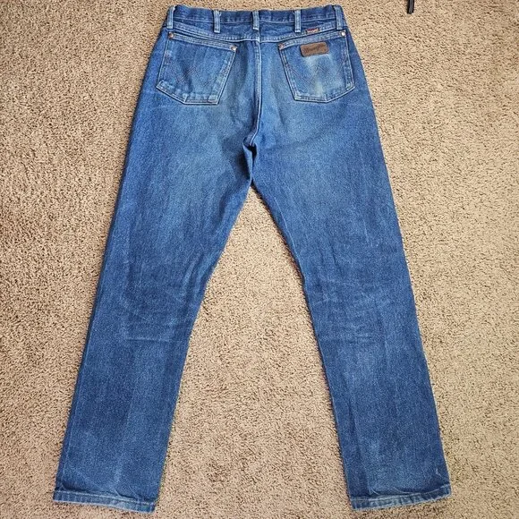 Wrangler Denim Jeans Mens Tag 34x34 Act 34x32 Blue 33MWZ Cowboy Cut Western - Picture 2 of 11